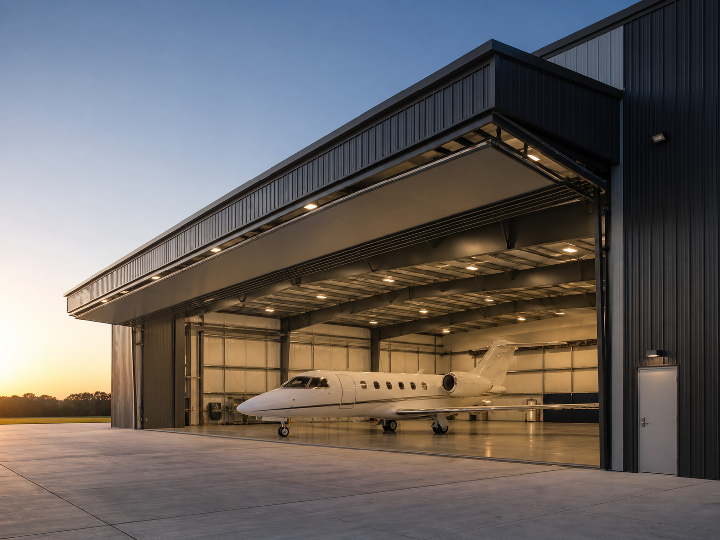 Bifold and hydraulic aircraft hangar door system
